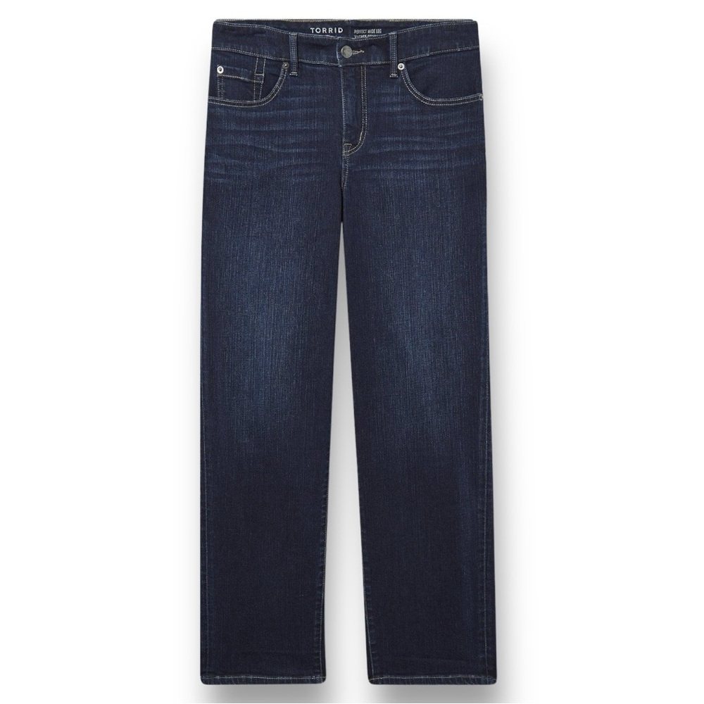 Spring 2024 Torrid Perfect Wide Leg Vintage Stretch Mid-Rise Jean sz 28 xs blue
